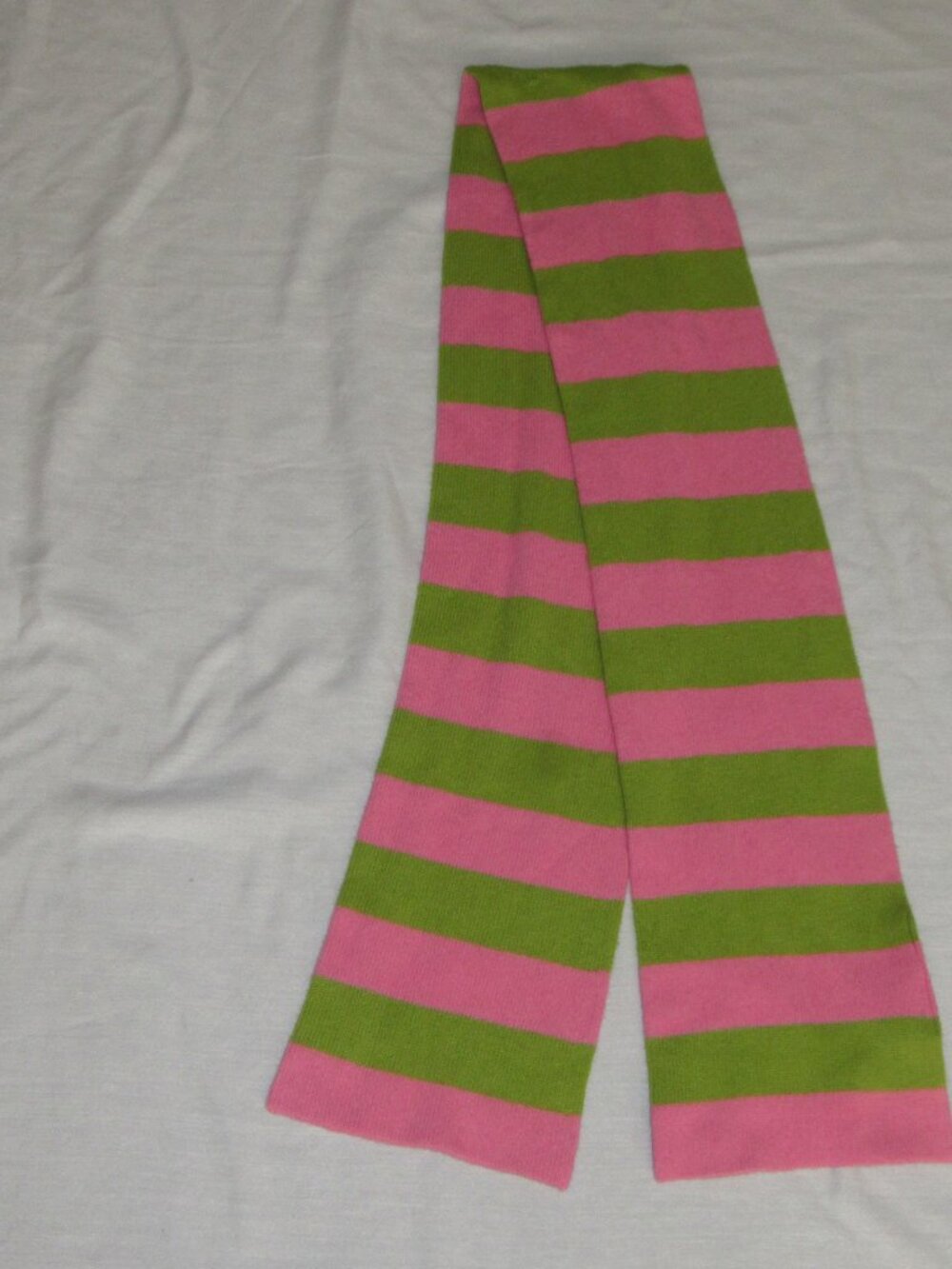 Vintage Y2K Tommy Hilfiger Wool Blend Pink Green Bold Stripe Scarf 2005 - Picture 3 of 3
